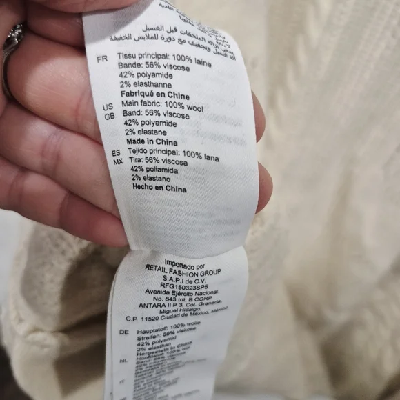 Sandro Esperance Pointelle Wool Cardigan In Ecru - Picture 13 of 16